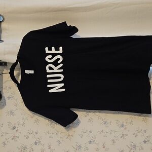 Black Graphic Tee "NURSE" Size Medium